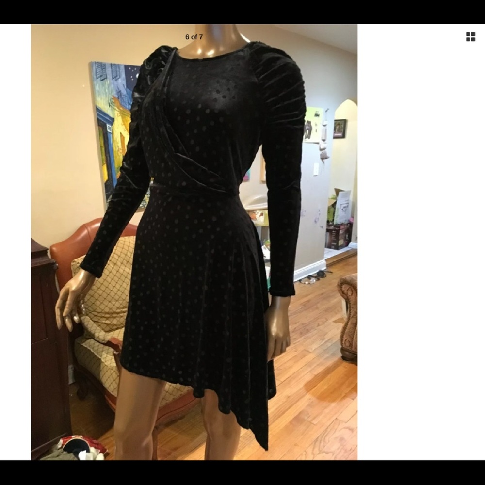 NWT topshop velvet asymmetrical dress size 8 - Picture 7 of 8